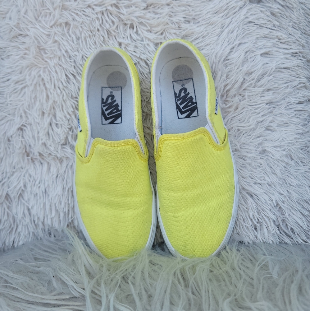 VANS Yellow slip-ons in women size 6.5
